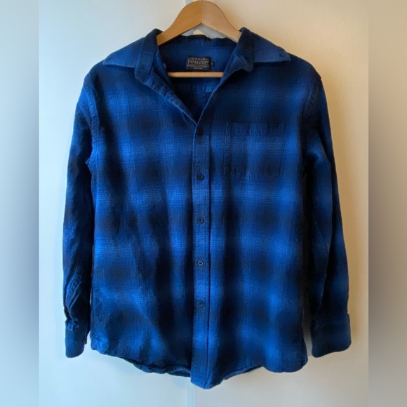 Pendleton Medium Flannel Blue Navy Mens Medium - Picture 2 of 12